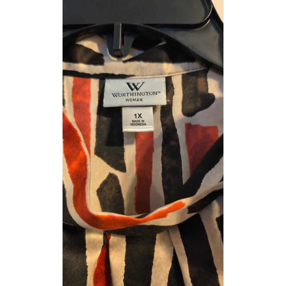Worthington Multicolor Abstract Sleeveless Top Size 1X - Picture 3 of 4